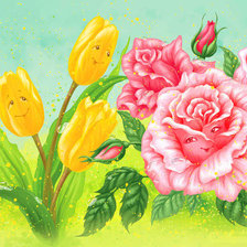 Схема вышивки «цветы»