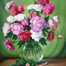 Схема вышивки «пионы»