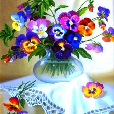 Схема вышивки «букет виолок»