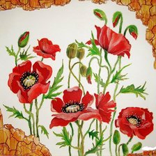 Схема вышивки «пано маки»