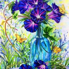 Схема вышивки «цветы и бабочки»