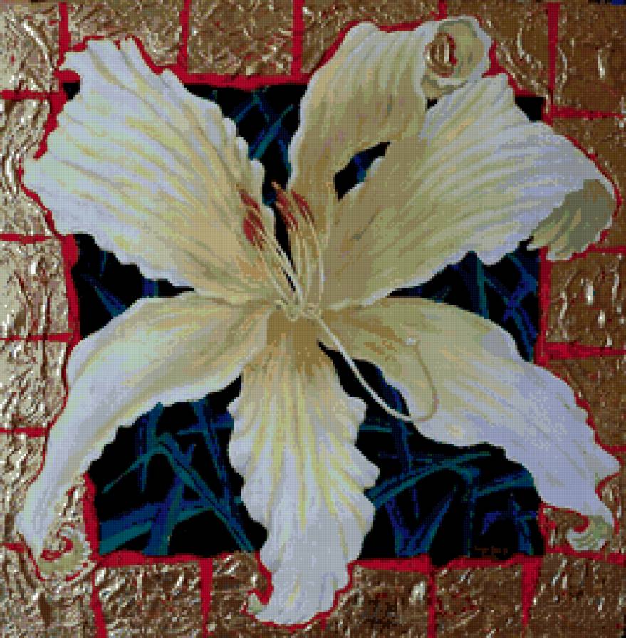 подушка лилия - подушка, пано, цветы - предпросмотр