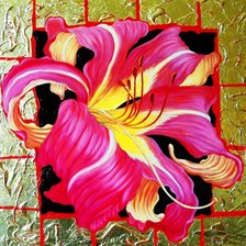 Схема вышивки «подушка лилия»