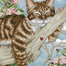 Схема вышивки «ленивый котик»