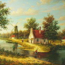 Схема вышивки «Голландский пейзаж»