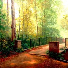 Схема вышивки «мост в старом парке»