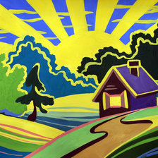 Схема вышивки «Домик на опушке»