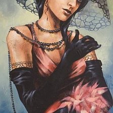 Схема вышивки «девушка в шляпе»