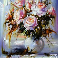 Схема вышивки «розы в вазе»