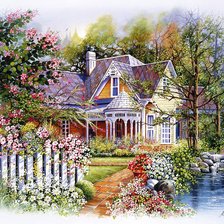 уютный дворик у озера