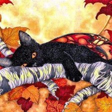 Схема вышивки «черный кот»