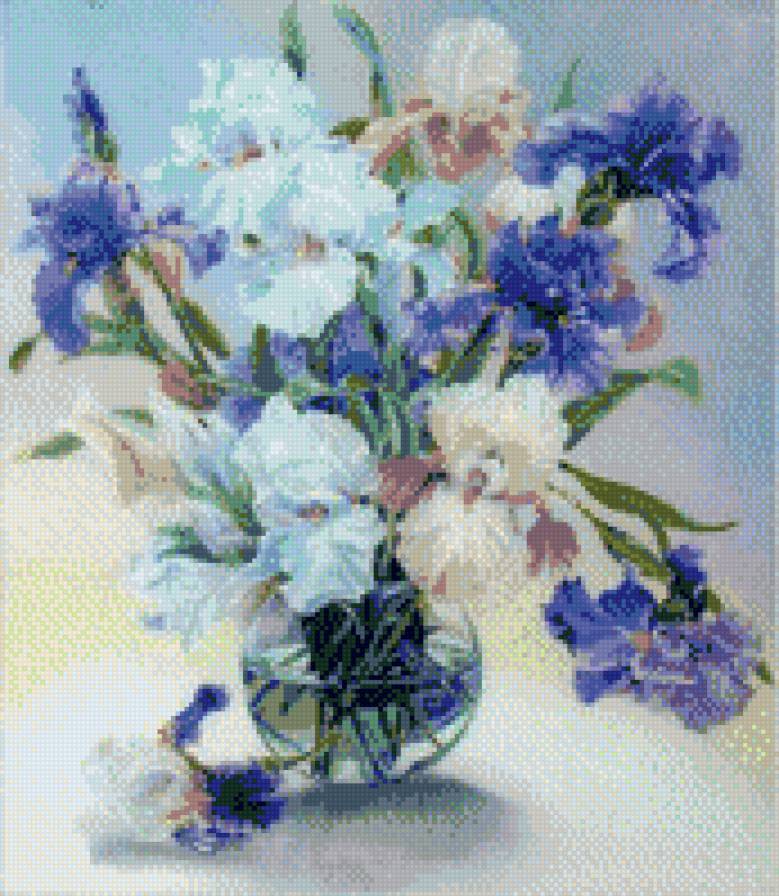 ирисы - ирисы, ваза, цветы - предпросмотр