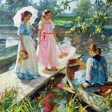 Схема вышивки «У пруда»