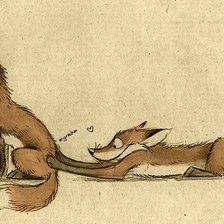 Схема вышивки «лисья пара»