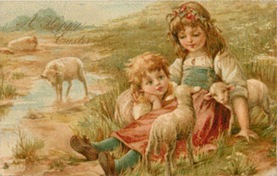 Дети и овечки - предпросмотр