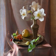 Схема вышивки «Натюрморт с лилиями»