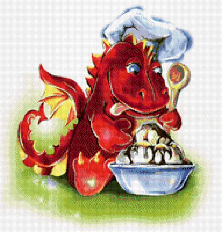 дракончик - дракон, дракончик, на кухню, мультяшки - предпросмотр