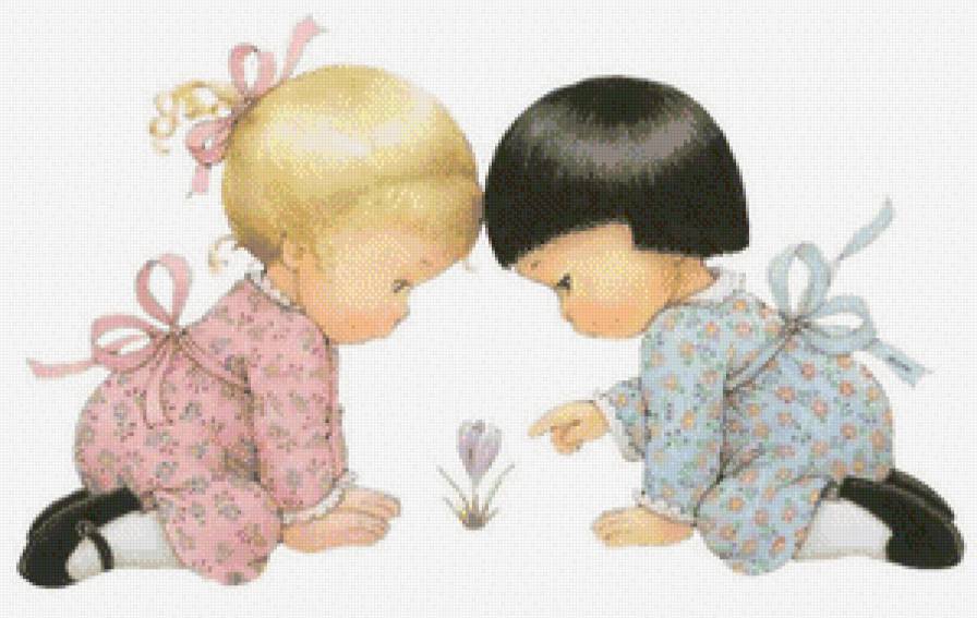 Девочки - цветок, дети - предпросмотр