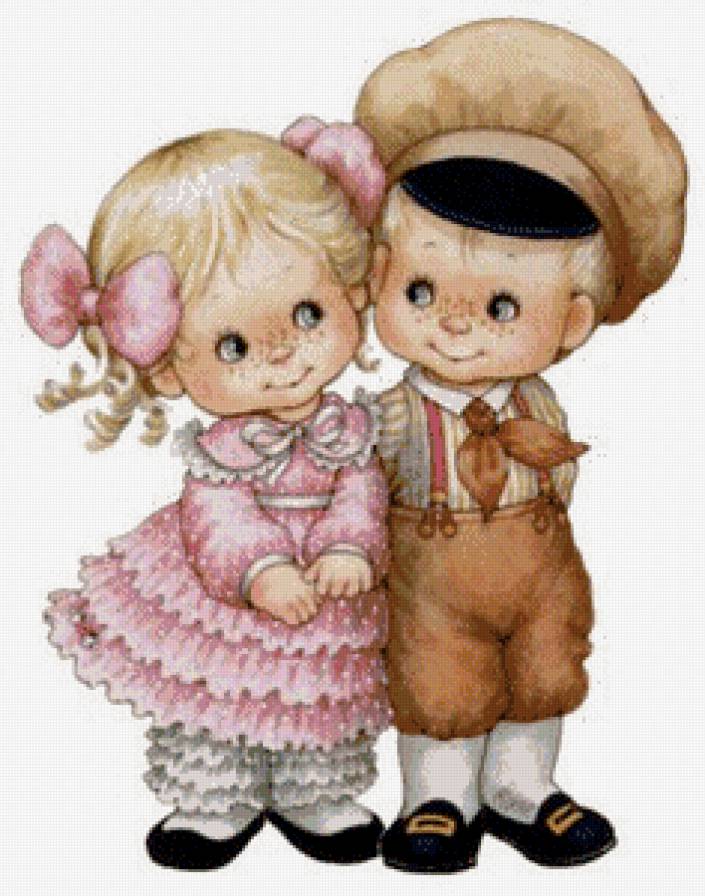 Парочка - винтаж, дети, пара - предпросмотр