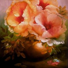 Схема вышивки «яркие цветы в вазе»