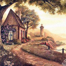 Схема вышивки «дом»