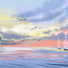 Схема вышивки «кораблики»