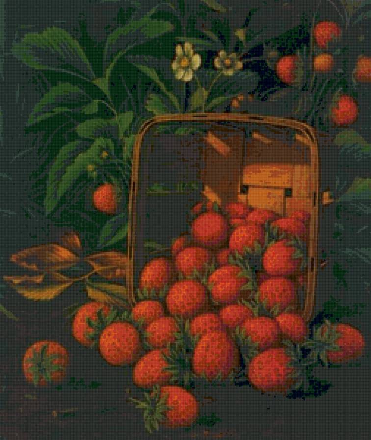 клубника - ягоды, картина, пано - предпросмотр