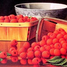 Схема вышивки «натюрморт с малиной»