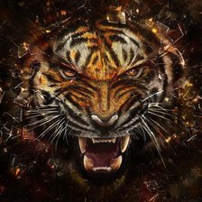 Схема вышивки «тигр»