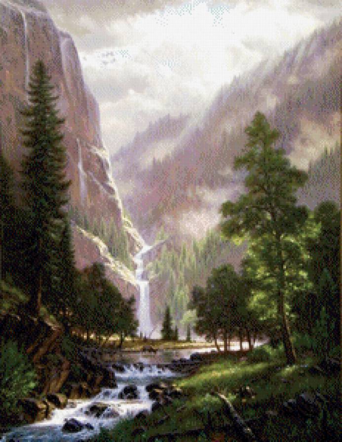 Горная река - река, горы, пейзаж, природа - предпросмотр