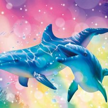 Схема вышивки «Дельфины»