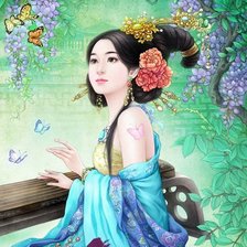 Схема вышивки «японка»