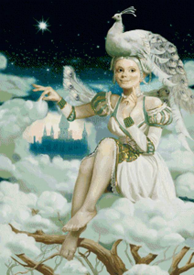 королева пава - девушка, павлин - предпросмотр