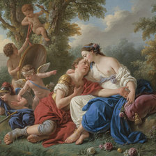 Схема вышивки «Louis-Jean-François Lagrenée, Rinaldo and Armida, 1766»