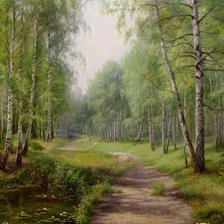 Схема вышивки «берёзовая роща»