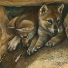 Схема вышивки «волчата»