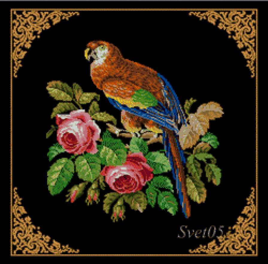 подушка - подушка.розы.птица - предпросмотр