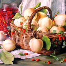 Схема вышивки «натюрморт с яблоками»