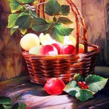 Схема вышивки «натюрморт с яблоками»