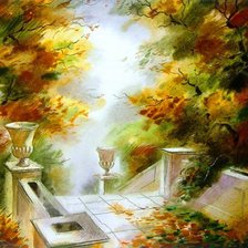 Схема вышивки «осень в парке»