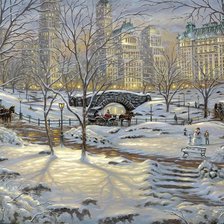 Схема вышивки «Зима в городе»