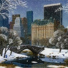 Схема вышивки «Зимний город»