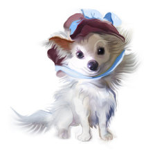 Схема вышивки «собачка в шляпке»