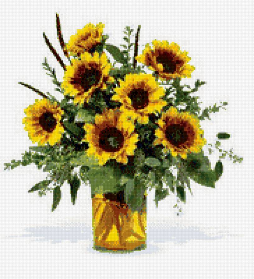 букет подсолнухов - цветы - предпросмотр