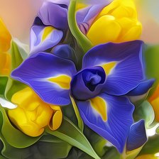 Схема вышивки «Тюльпаны»