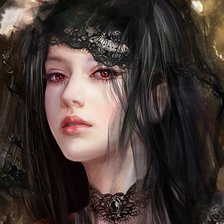 Схема вышивки «брюнетка»