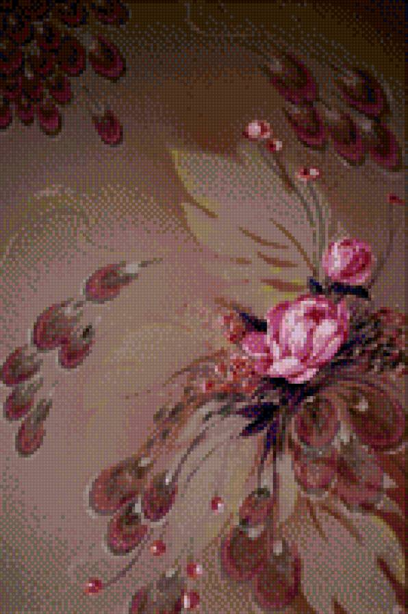 винтажный букет - букет, ретро, силуэт, цветы - предпросмотр