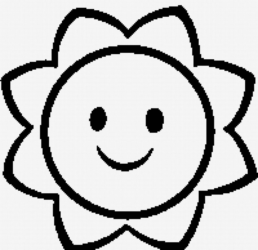 солнышко - солнце, монохром, подушка - предпросмотр