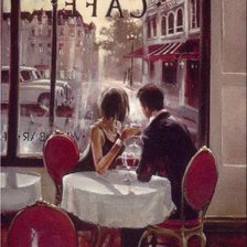 Схема вышивки «В кафе»