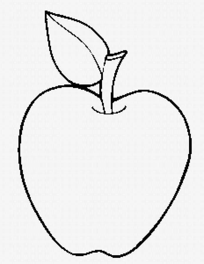 яблоко - коврик, монохром, яблоко - предпросмотр